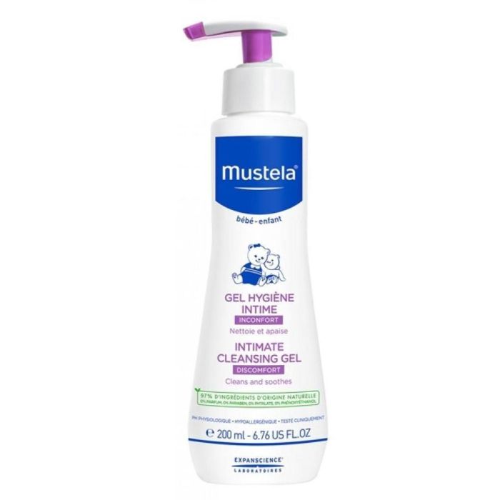 Mustela Gel Higiene Íntima Bebé-Niño 200 ml con Aguacate y Aloe Vera - pH Fisiológico, Sin Jabón, Calma Irritaciones