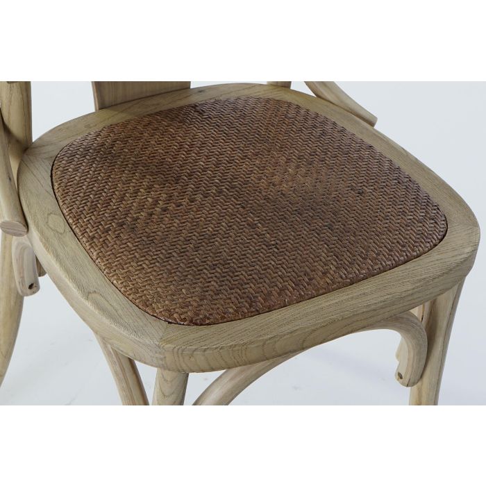 DKD Home Decor Silla Horeca Natural 46 x 78 x 57 cm (2 Unidades) Ratán Olmo 1