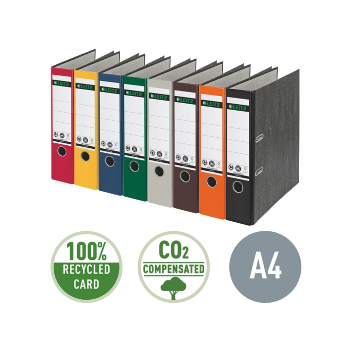 Leitz Archivador de Palanca A4 Lomo 80mm Negro Cartón Reciclado 3