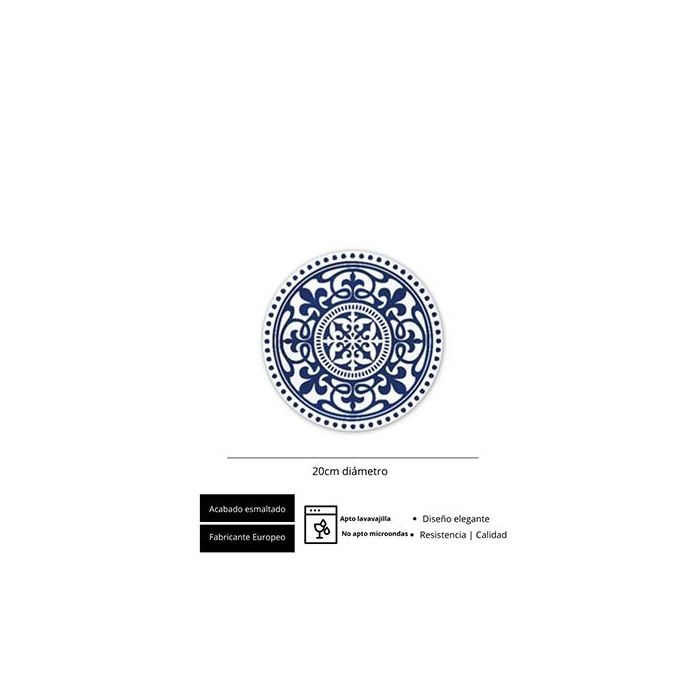 Patios Plato Llano Azul 20 Cm (6 Unidades) 1 Patios Plato Llano Azul 20 Cm (6 Unidades) 1