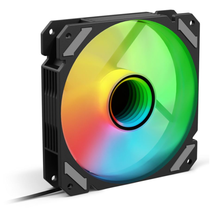 Sharkoon SHARK Mirror PWM RGB Ventilador Carcasa 12 cm Negro, Efecto Espejo Infinito ARGB, 500-1500 RPM, 26.8 dB