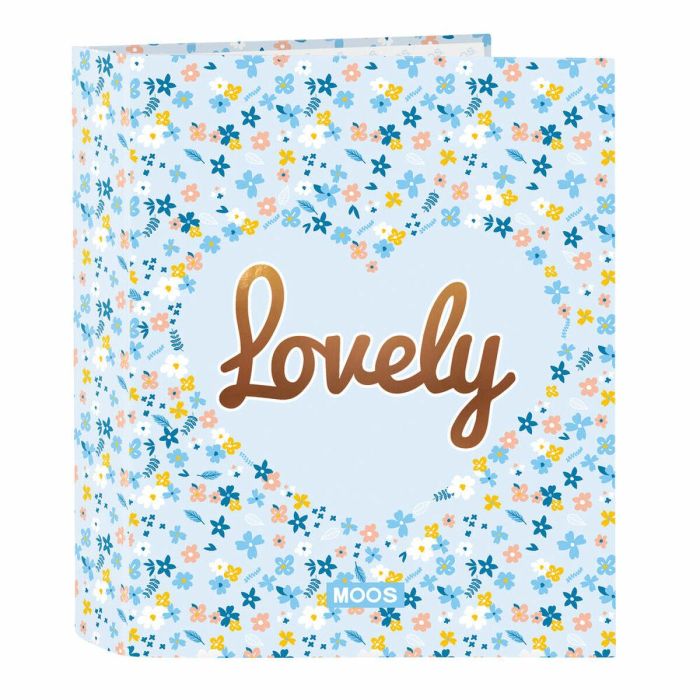 Carpeta de anillas Moos Lovely Azul A4 27 x 33 x 6 cm Carpeta de anillas Moos Lovely Azul A4 27 x 33 x 6 cm