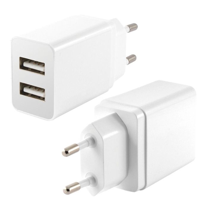Cargador de Pared KSIX 2 USB 2.4A Blanco 8 Cargador de Pared KSIX 2 USB 2.4A Blanco 8
