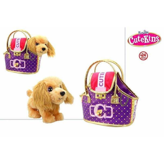 Peluche cutekins perrito con bolso de diseño 20x25x13 cm 1