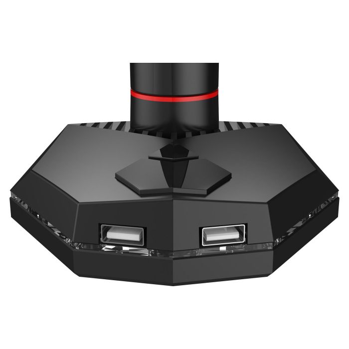 iiyama DSG3001C-R1 Soporte de Monitor para Escritorio, Ajuste de Altura, VESA 100x100/75x75, hasta 30", 9 kg, Negro y Rojo, con conector USB 2