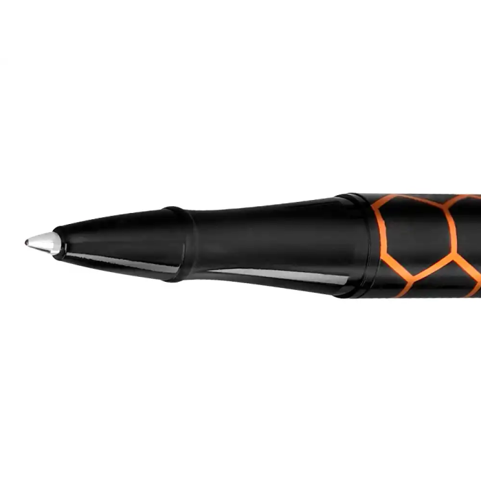 Belius Legacy Boligrafo de Aluminio Diseño Hexagono Naranja Cuerpo Negro Tinta Azul Caja de Diseño 6