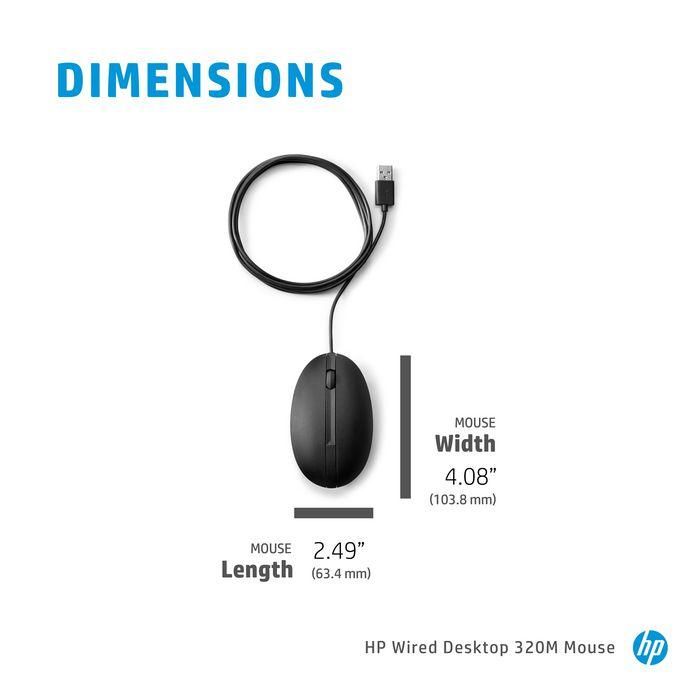 HP 320M Ratón con Cable USB para Escritorio - Cómodo y Fiable para Productividad 4 HP 320M Ratón con Cable USB para Escritorio - Cómodo y Fiable para Productividad 4
