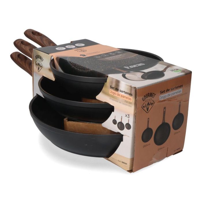 Gourmet Kitchen Set 3 sartenes antiadherentes serie Eneas Ø20/Ø24/Ø28 cm, aptas inducción, vitrocerámica, gas y eléctrica 2 Gourmet Kitchen Set 3 sartenes antiadherentes serie Eneas Ø20/Ø24/Ø28 cm, aptas inducción, vitrocerámica, gas y eléctrica 2