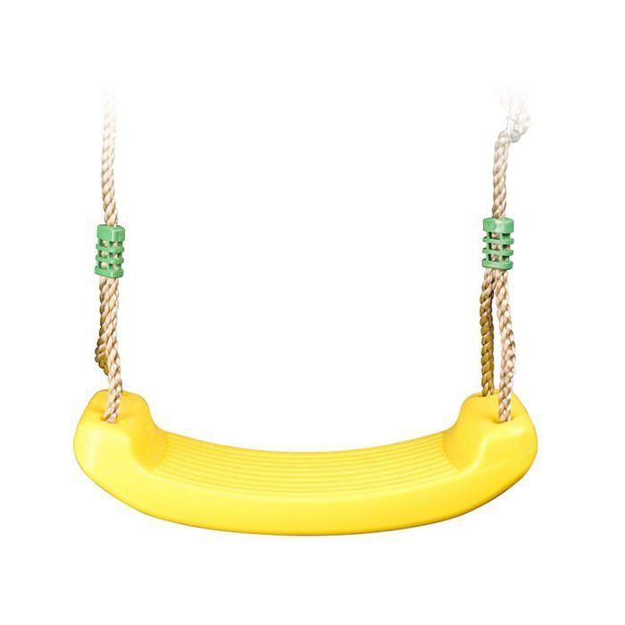 Trigano Columpio de plástico amarillo ajustable para pórticos de 1.90 a 2.50m, tratado anti-UV, niños 3+ años Trigano Columpio de plástico amarillo ajustable para pórticos de 1.90 a 2.50m, tratado anti-UV, niños 3+ años