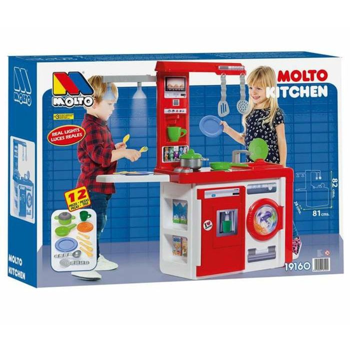 Molto Cocinita de Juguete con Lámpara, Planchador, Luces y 12 Accesorios, Pilas AAA Incluidas, 82x81x28 cm, Plástico +3 Años 5 Molto Cocinita de Juguete con Lámpara, Planchador, Luces y 12 Accesorios, Pilas AAA Incluidas, 82x81x28 cm, Plástico +3 Años 5