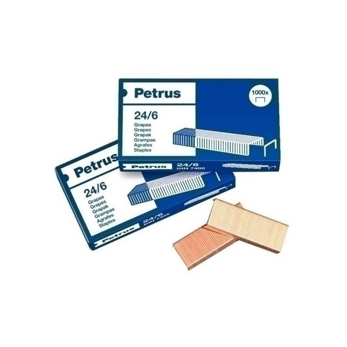 Grapas Petrus 24 (23/6) Cobreadas Caja De 1000
