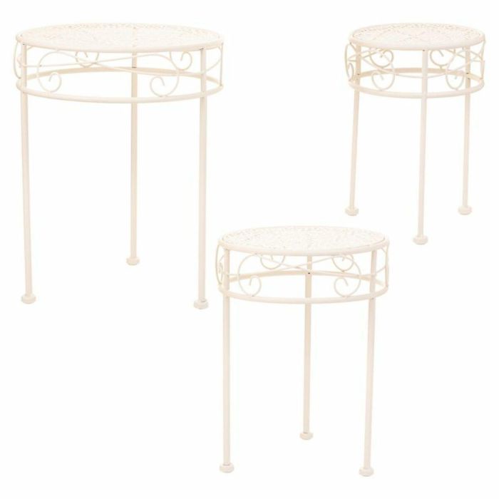 Soporte para Maceta Alexandra House Living Blanco Metal Hierro 30 x 120 x 30 cm 5