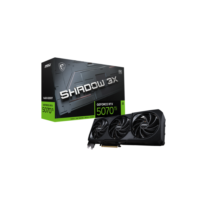 MSI GeForce RTX 5070 Ti SHADOW 3X OC 12GB GDDR7 256-bit PCIe x16 5.0 3 Ventiladores