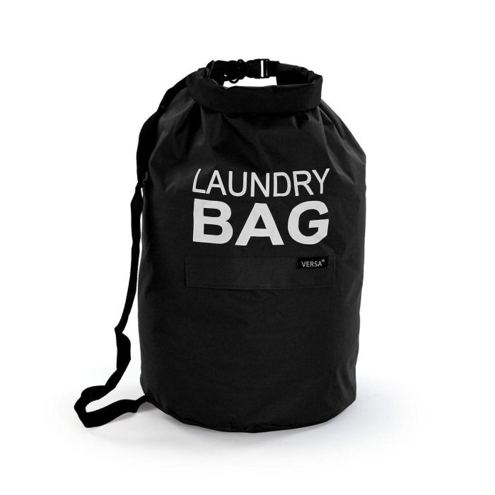 Bolsa de Lavandería Negra Versa 70x33 cm - Poliéster Minimal (2 Unidades) Bolsa de Lavandería Negra Versa 70x33 cm - Poliéster Minimal (2 Unidades)