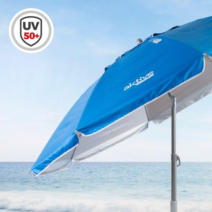 Sombrilla Aktive Azul 220 x 225 x 220 cm (6 Unidades) 4 Sombrilla Aktive Azul 220 x 225 x 220 cm (6 Unidades) 4