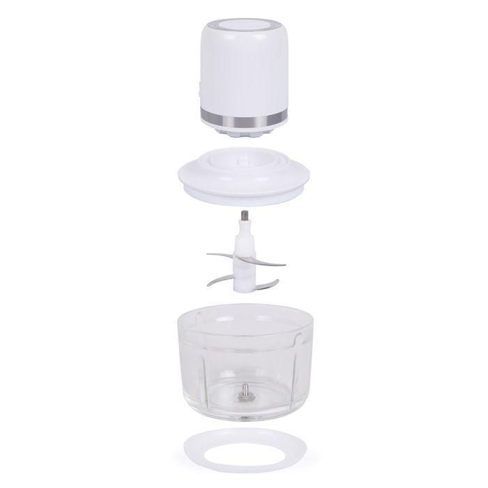 Livoo AUC3523930101007 Picadora eléctrica inalámbrica, 200 W, 2 velocidades, vaso 1.2 L, 4 cuchillas de acero, color Blanco 3