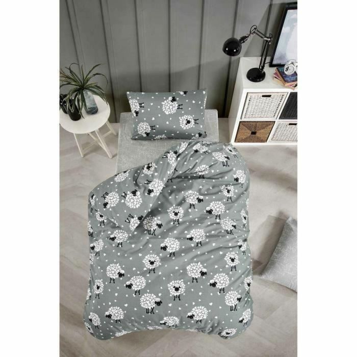 Juego de funda nórdica Gris Cama de 200 3 Piezas 4 Juego de funda nórdica Gris Cama de 200 3 Piezas 4