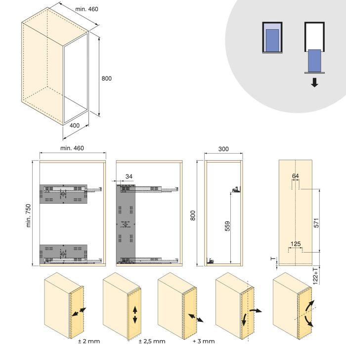 Emuca Carro extraíble Harmony con cierre suave, Módulo ancho 300mm alto 800mm, Acero y Madera, Gris antracita 9 Emuca Carro extraíble Harmony con cierre suave, Módulo ancho 300mm alto 800mm, Acero y Madera, Gris antracita 9