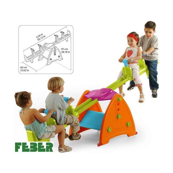 Feber Balancín Sube y Baja See Saw 2x2 para 4 niños, 60x234x97 cm, Edad 3-8 años 3 Feber Balancín Sube y Baja See Saw 2x2 para 4 niños, 60x234x97 cm, Edad 3-8 años 3