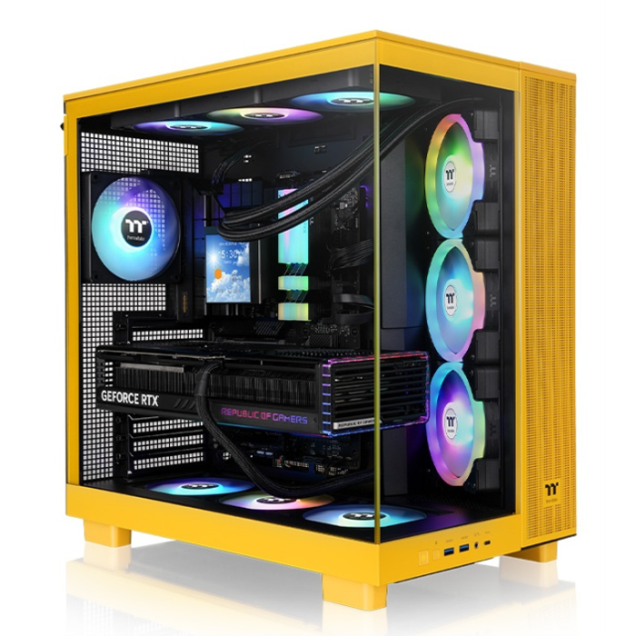 Thermaltake View 380 XL TG ARGB Midi Tower Amarillo con Iluminación ARGB