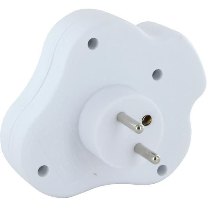 Chacon CHA5411478400066 Dominó 3x16A Triangular con Interruptor, Blanco 2