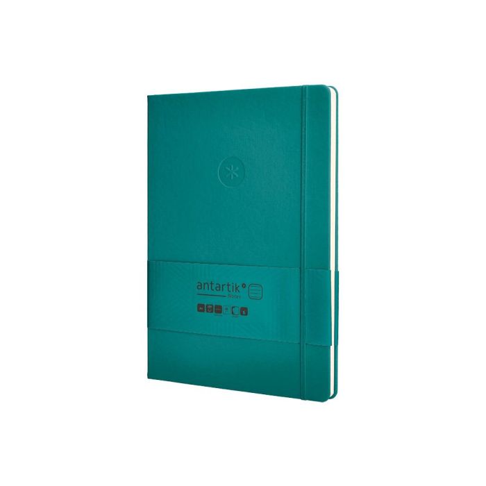 Cuaderno Con Gomilla Antartik Notes Tapa Dura A4 Hojas Rayas Verde Aguamarina 100 Hojas 80 gr Fsc 3