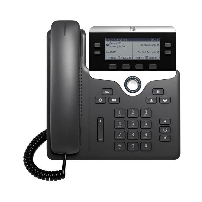 Cisco IP Phone 7821 Teléfono IP con Cable Negro/Plata, PoE, Pantalla 3.5", 2 Líneas, Montaje Escritorio/Pared