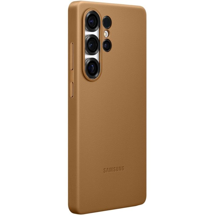 Samsung EF-VS938 Funda Kindsuit para Galaxy S25 Ultra, Protección Anticaída y Rayones, Imitación Piel, Color Camel 2