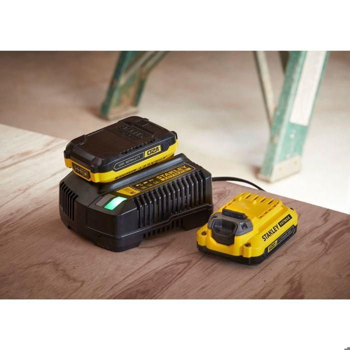 STANLEY FATMAX SFMCB14M1-QW Kit de Inicio V20 con Cargador Rápido 2A y 1 Batería 18V 4Ah 3