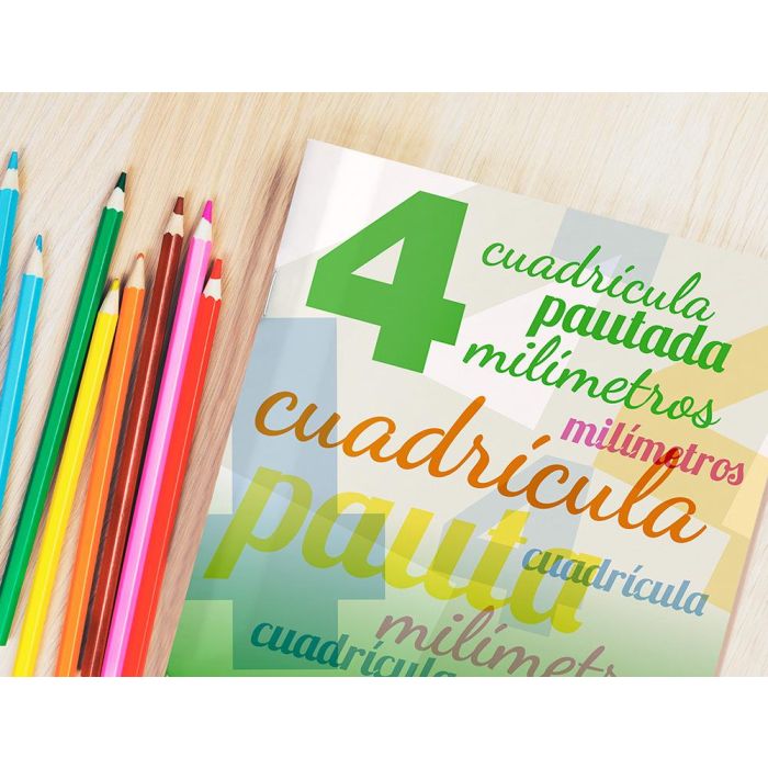 Libreta Liderpapel Pautaguia Tapa Cartoncillo 32 Hojas Din A4 70 gr Cuadriculado Pautado 4 mm 10 unidades 8