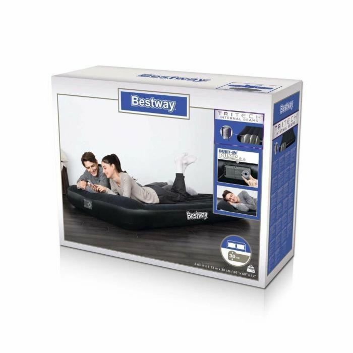 Bestway Cama Hinchable, Colchón de 2 Plazas con Electrobomba Integrada - 203 x 152 x 30 cm 1