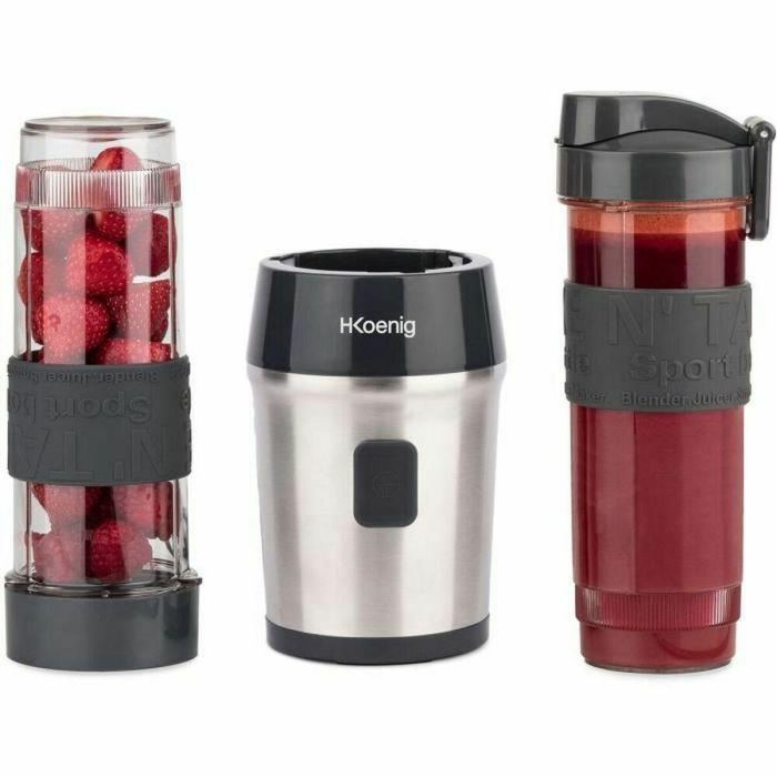 H.KoeNIG SMOO9 Mini licuadora personal 300W con 2 botellas de viaje 570ml, 4 cuchillas de acero inoxidable y cuerpo cepillado H.KoeNIG SMOO9 Mini licuadora personal 300W con 2 botellas de viaje 570ml, 4 cuchillas de acero inoxidable y cuerpo cepillado