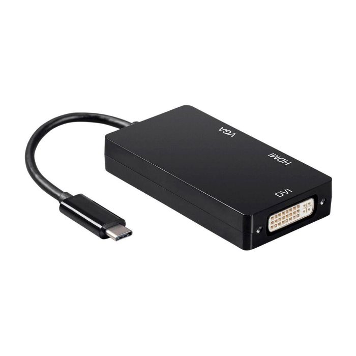 AISENS - CONVERSOR USB-C A DVI/HDMI/VGA, USB-C/M-DVI/H-HDMI/H-VGA/H, NEGRO, 15CM 10