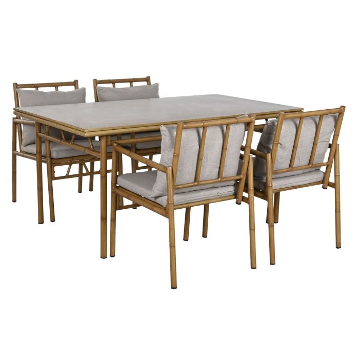 Conjunto de Mesa con 4 Sillas Home ESPRIT Aluminio 160 x 90 x 75 cm (5 Piezas)