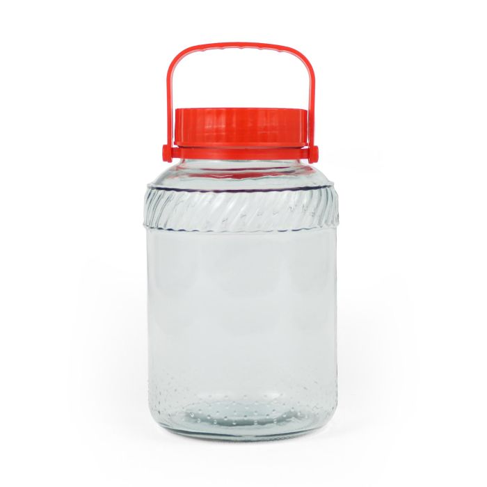 La Mediterranea Tarro de Vidrio con Tapa y Asa, 5000 ml – 17.8 x 17.8 x 28 cm (4 Unidades) 1