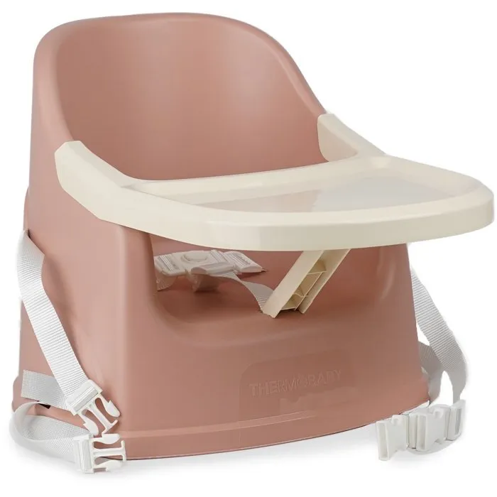 Thermobaby Asiento Elevador YOUPLA Con Bandeja - Para Niños de 6 a 36 Meses, Rosa Tierno