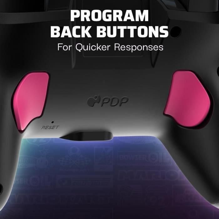 PDP - Mando inalámbrico Glow para Nintendo Switch y Switch OLED - Grand Prix Peach - Negro y rosa 1 PDP - Mando inalámbrico Glow para Nintendo Switch y Switch OLED - Grand Prix Peach - Negro y rosa 1