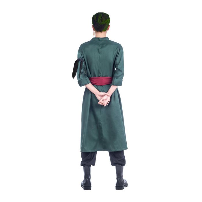 Disfraz roronoa zoro crema para el pelo, pendientes, chaqueta, pañuelo, fajín y pantalón talla s 1