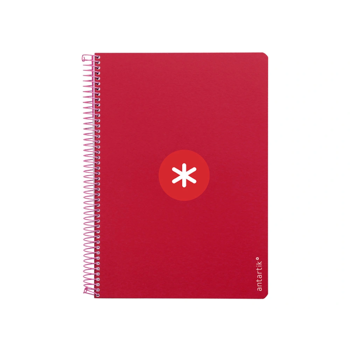 Antartik Cuaderno Espiral A4 Tapa Dura 80 Hojas 100gr Cuadro 5mm Color Frambuesa 1
