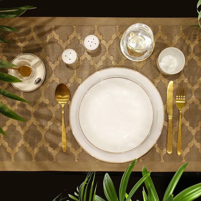 Home Deco Factory Plato Lounge con Ribete Dorado 20 cm 4