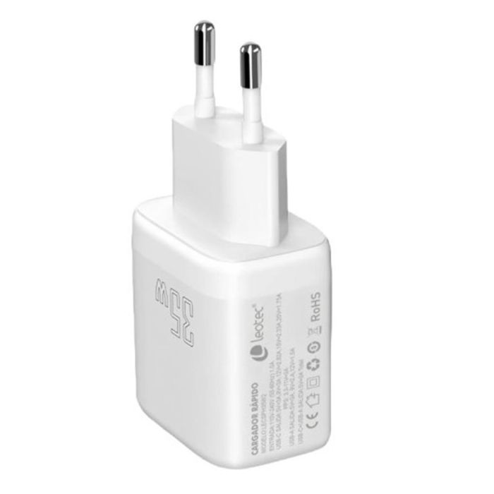 Leotec LECSPH35W2W cargador de dispositivo móvil Universal Blanco Corriente alterna Carga rápida Interior 1 Leotec LECSPH35W2W cargador de dispositivo móvil Universal Blanco Corriente alterna Carga rápida Interior 1