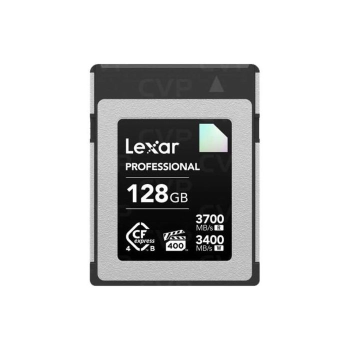 Lexar Tarjeta Profesional CFexpress 4.0 Tipo B 128GB, Velocidad Lectura 3700MB/s, Escritura 3400MB/s, VPG 400, LCXEXD4128G-RNENG
