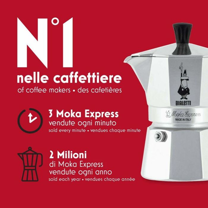 Cafetera Italiana Bialetti 0001161 Plateado 60 ml 3 Cafetera Italiana Bialetti 0001161 Plateado 60 ml 3