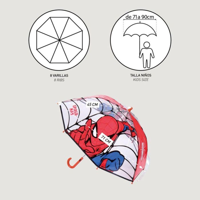Paraguas manual poe burbuja spiderman 5 Paraguas manual poe burbuja spiderman 5