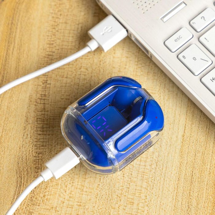 Auriculares Inalámbricos con Estuche de Carga Blue InnovaGoods 6 Auriculares Inalámbricos con Estuche de Carga Blue InnovaGoods 6