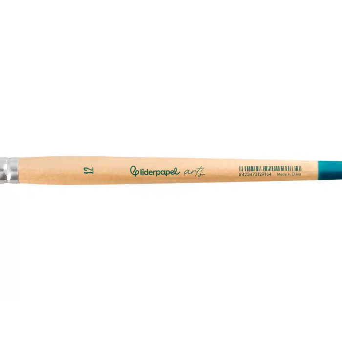 Liderpapel Pincel N 12 Punta Filbert Lengua de Gato Pelo Sintético Certificado para Acrílica, Acuarela y Gouache 3