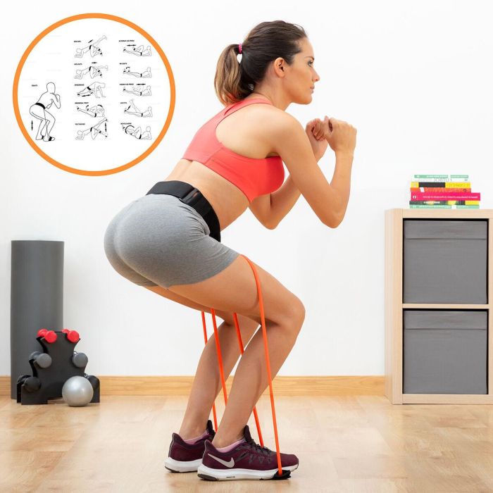 Cinturón con Bandas de Resistencia para Glúteos y Guía de Ejercicios Bootrainer InnovaGoods 2