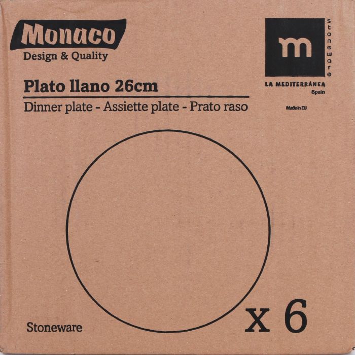 La Mediterranea Plato Llano 26 cm "Monaco" Ivory Bri (6 Unidades) 1