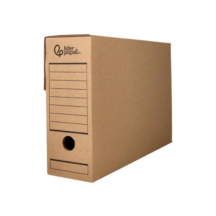 Caja Archivo Definitivo Liderpapel Folio Carton Reciclado 325 gr-M2 Lomo 100 mm Kraft 365x100x251 mm 4