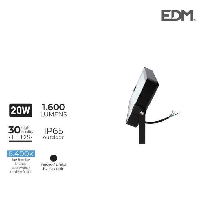 *ult.unidades* foco proyector led 20 W 1600lm 6400k luz fria 18,2x12x2,85cm edm 1 *ult.unidades* foco proyector led 20 W 1600lm 6400k luz fria 18,2x12x2,85cm edm 1